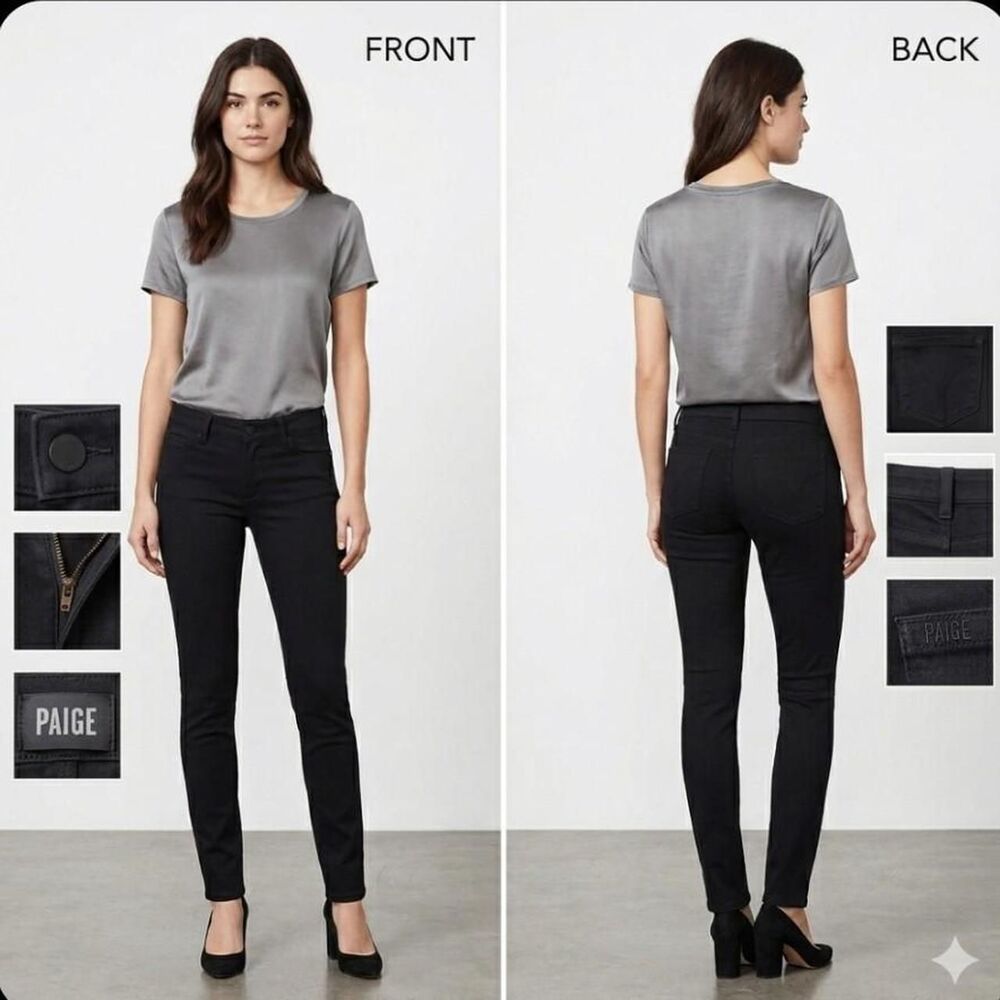 PAIGE Black Shadow Ultra Skinny Jeans Size 25